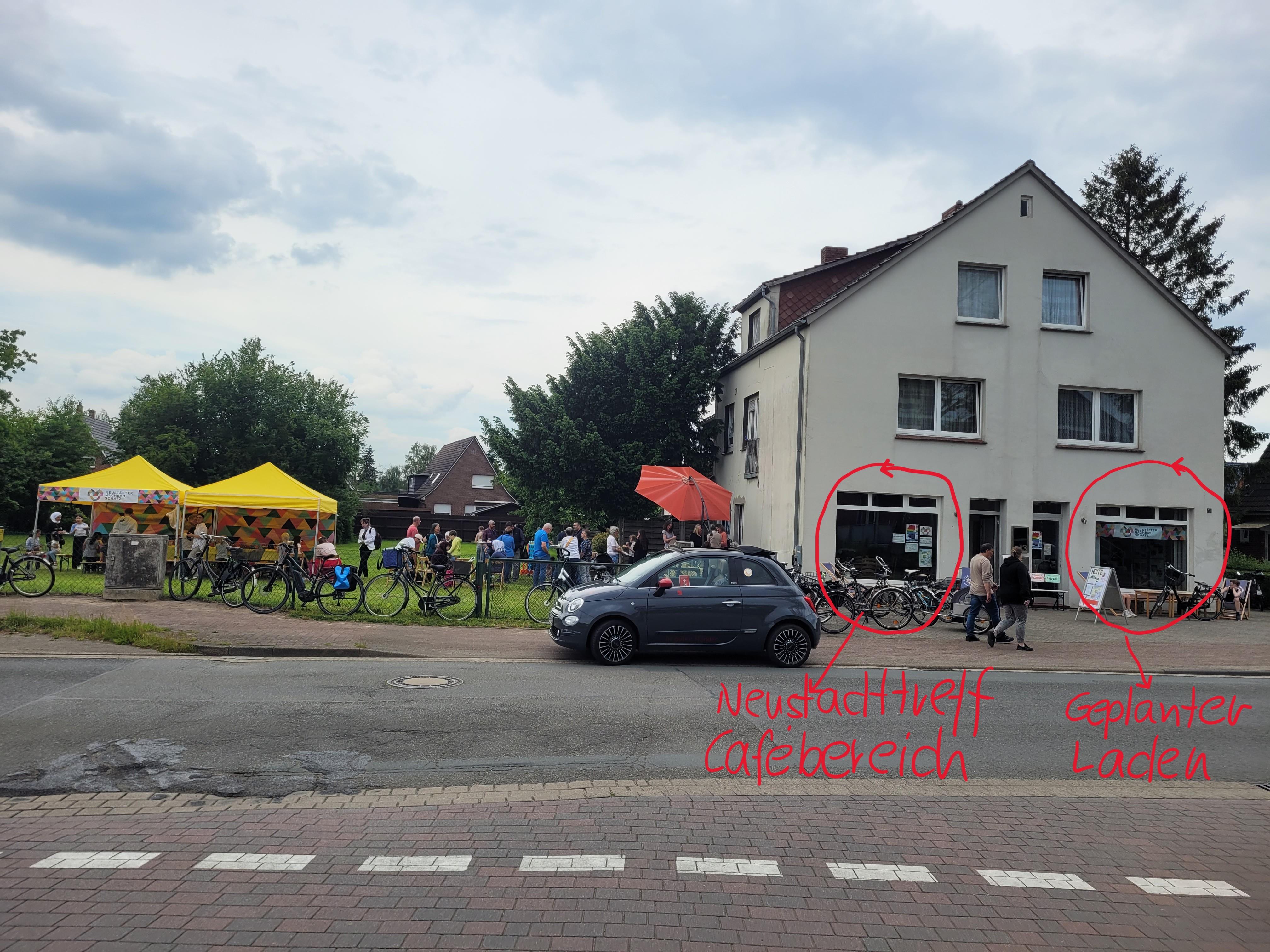 aussenansicht neustadttreff und gepl. laden