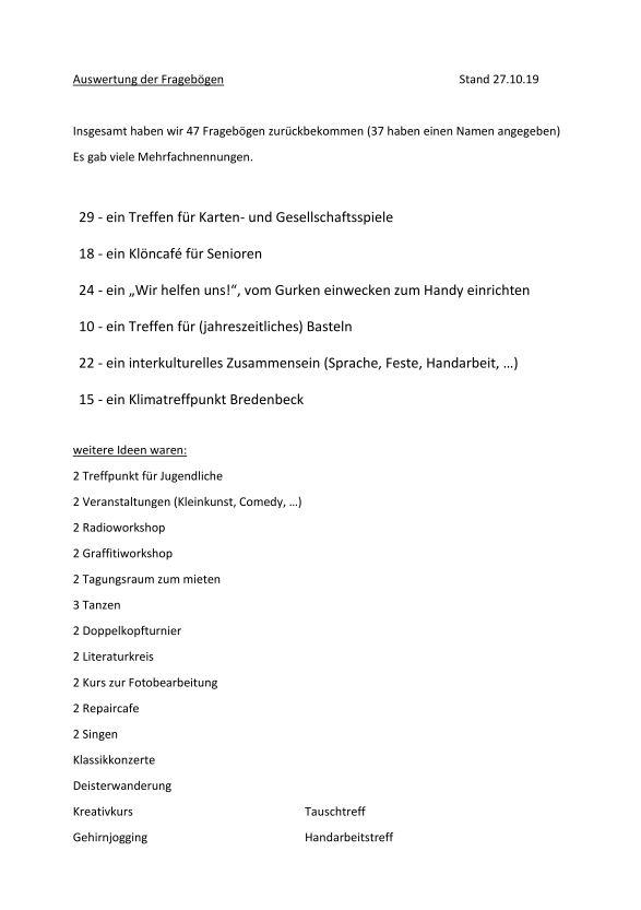 auswertung frageboegen