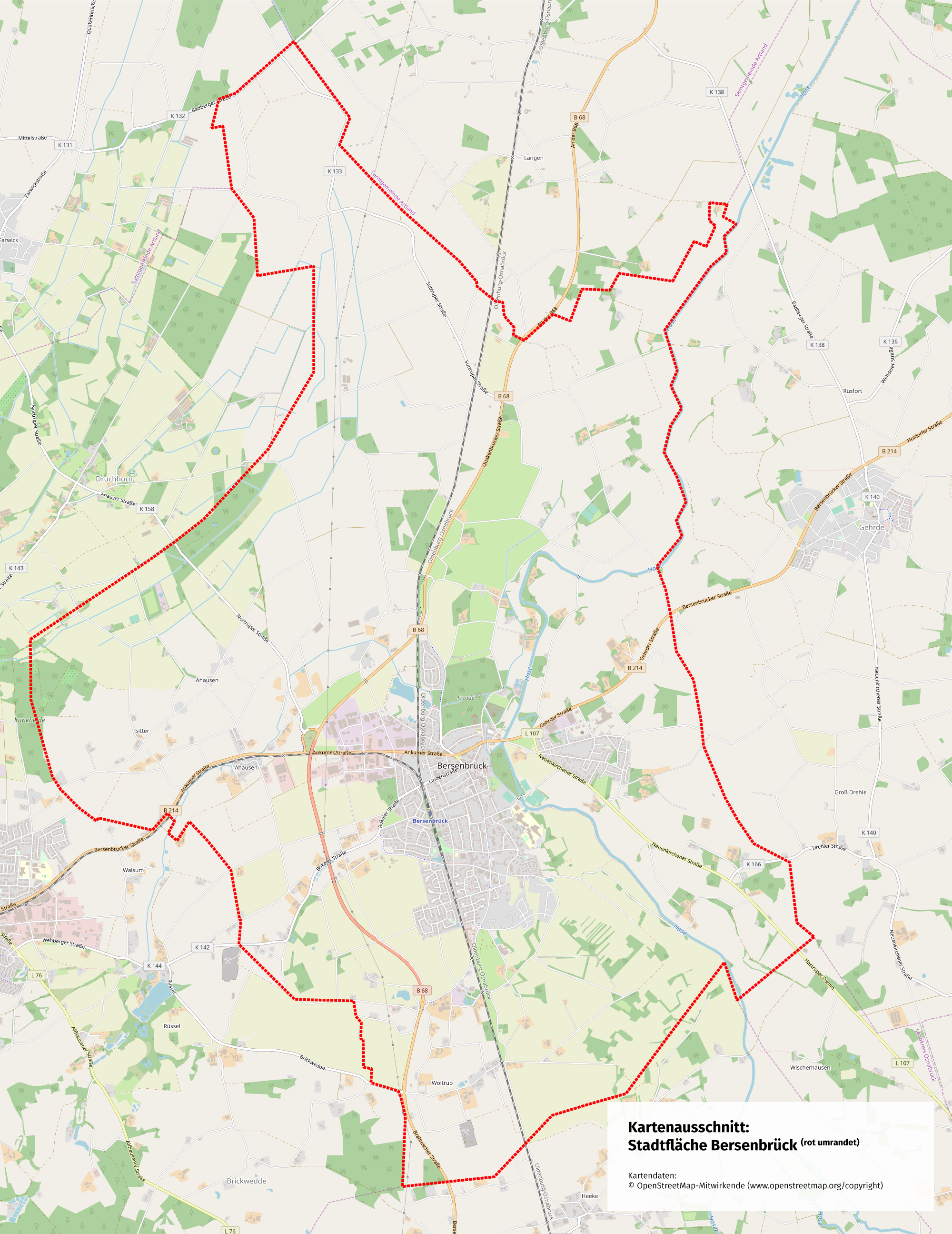kartenausschnitt gemeindeflaeche bersenbrueck osm