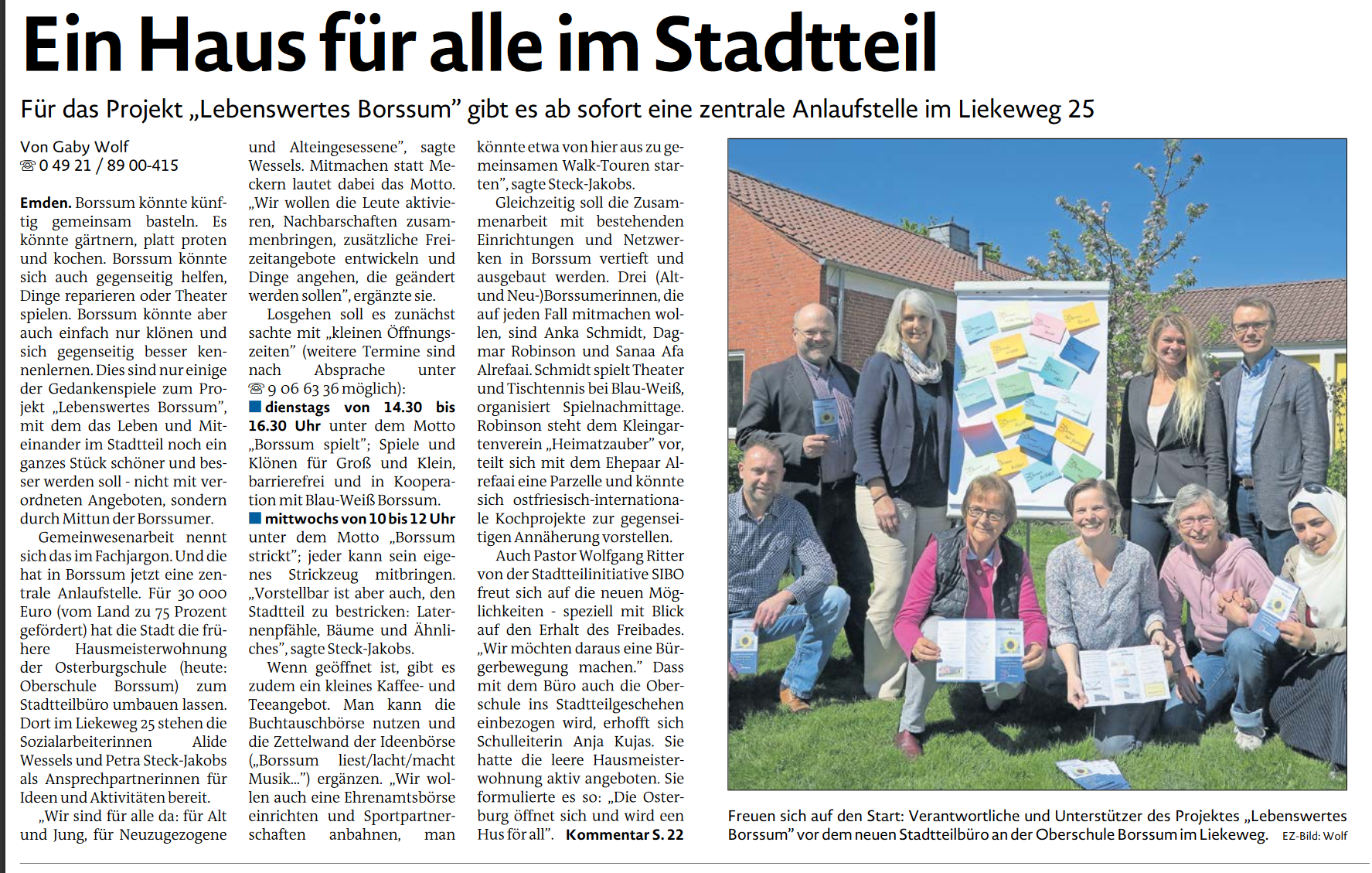 projekt gemeinwesenarbeit entwickelt sich ez 5 5 18