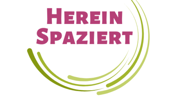 hereinspaziert logo mit claim