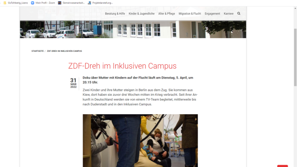 ukrainische kinder im inklusiven campus zdf team filmt