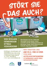 plakat a3 vermuellte altglascontainer weststadt leer oeffentlich al01384507